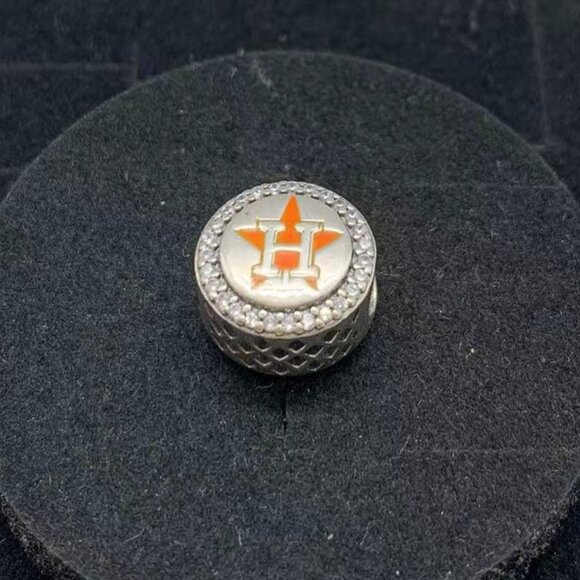 Pandora Houston Astros H-town Charm Pendant S925 Sterling silver Jewelry - Picture 1 of 3